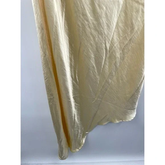 NWT Meshki Yvette Slip Maxi Dress Asymmetrical Hem Women's Small Butter Yellow - Picture 5 of 13